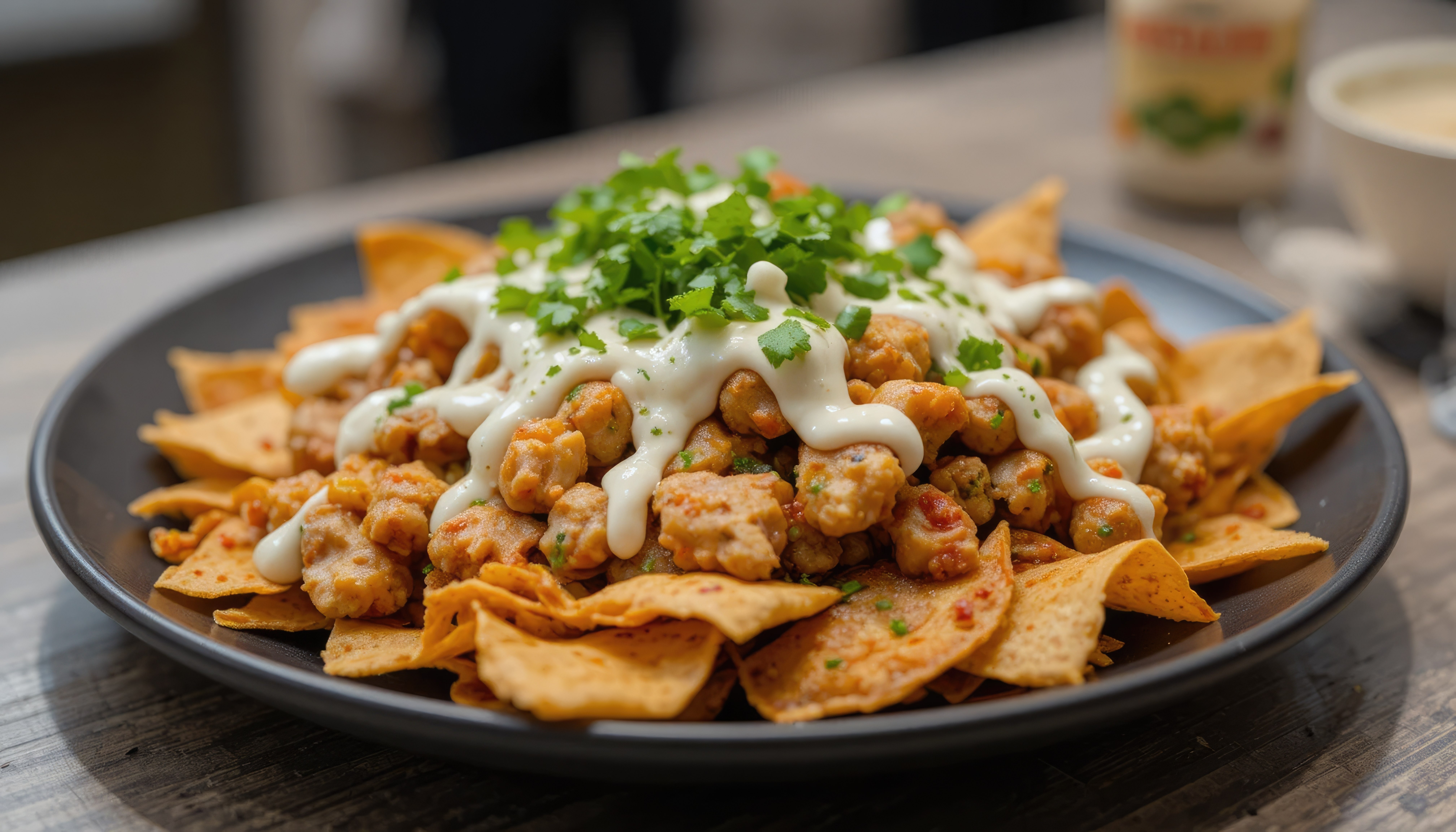 Loaded Buffalo Chicken Nachos